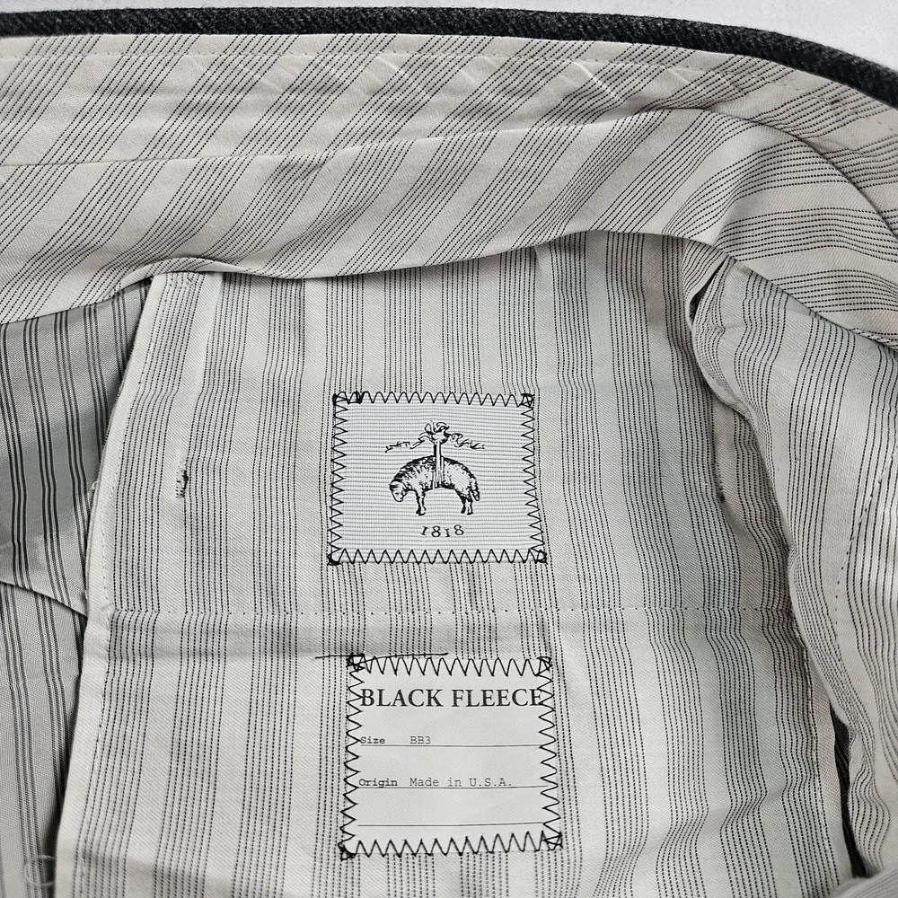 Brooks Brothers Black Fleece Trousers Men BB3 36x27 Flannel Wool USA Herringbone
